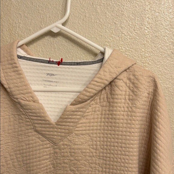 Nike Women Yoga Therma Fit Cream Quilted Hoodie Size Large - Picture 3 of 6